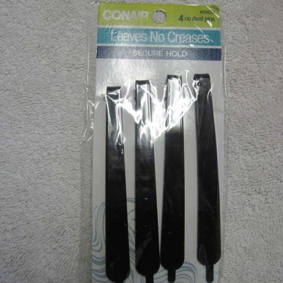 4 Conair Black Flat Wide Metal No Dent Pins Slides Leave No Creases Secure Hold - Picture 6 of 8